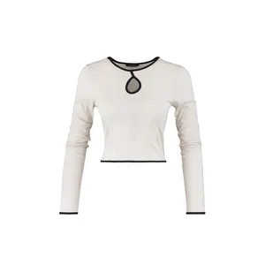 کراپ‌تاپ آستین بلند زنانه ترندیول مدل WO2