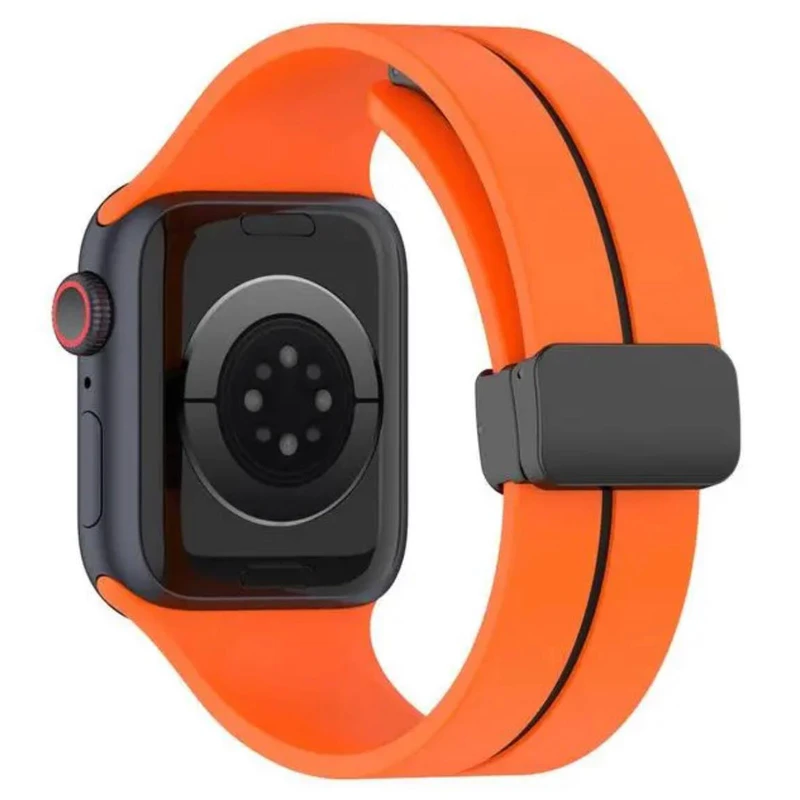 بند مدل سیلیکونی طرح مگنتی مناسب برای اپل واچ سایز 38/40/41 میلی متری