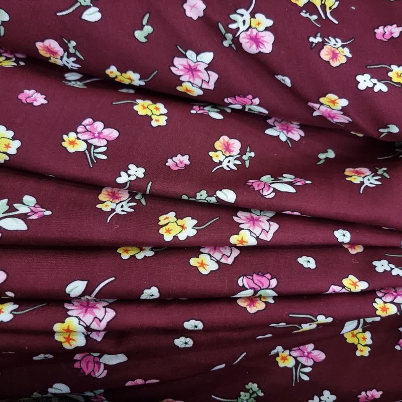 پارچه لباس مدل کودری نخی طرح گلباران کد R30