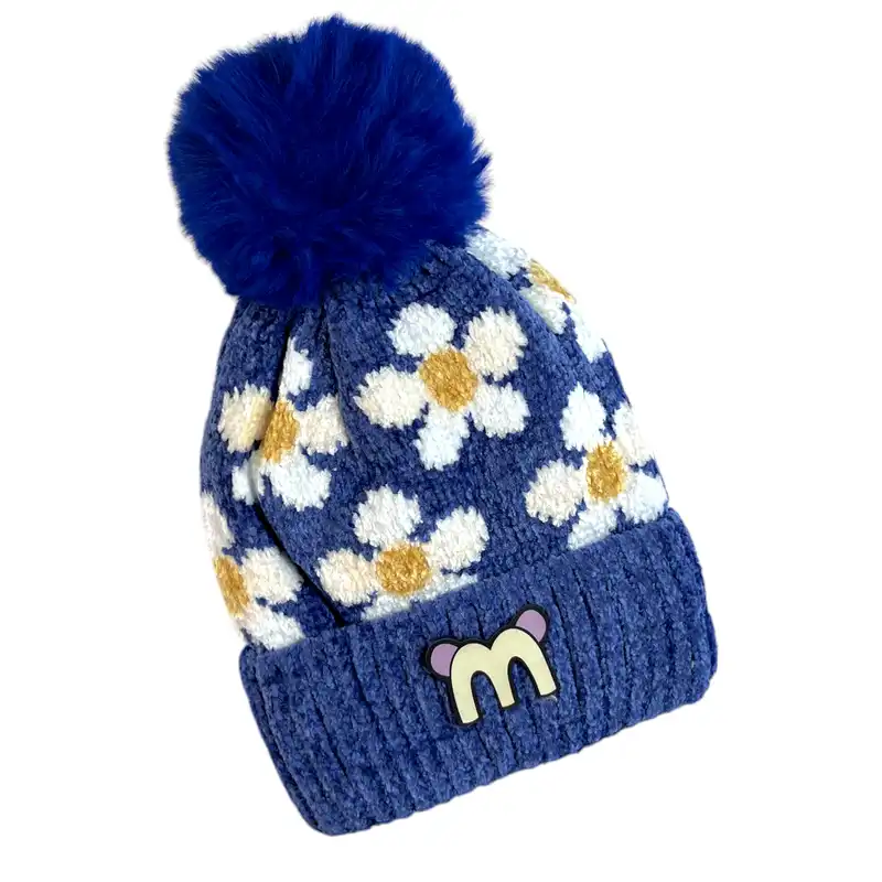 کلاه بافتنی بچگانه مدل گلمنگولی 215