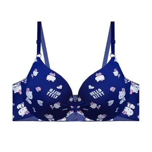 سوتین زنانه مدل اسفنجی جکدار پاپیونی طرح کیتی کد 99993