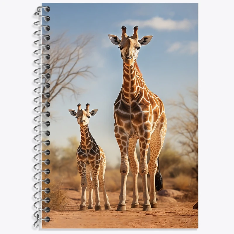 دفتر زبان 50 برگ خندالو مدل سه خط طرح زرافه کد F472