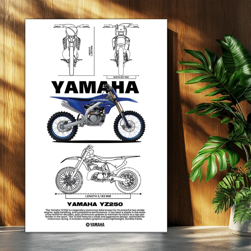 تابلو شاسی بکلیت طرح موتور یاماها YAMAHA YZ250 مدل T-po1546