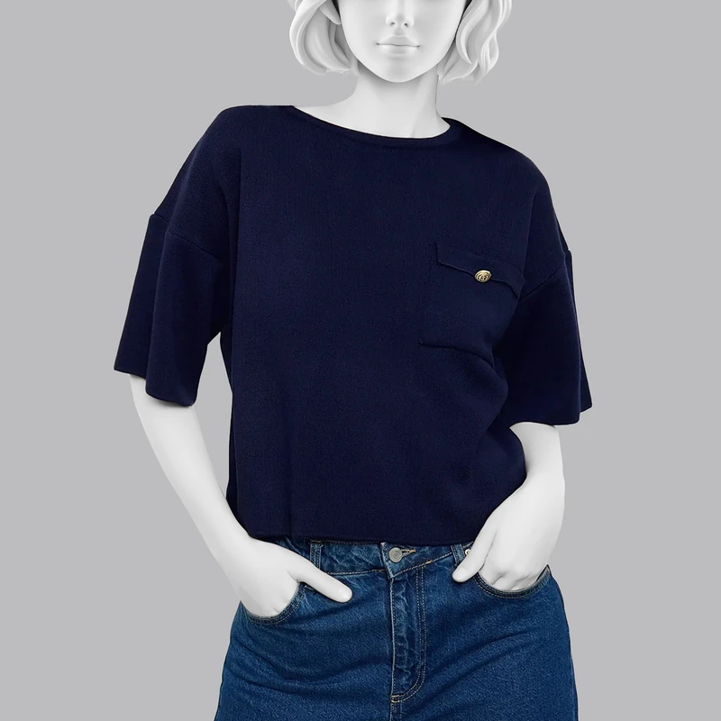 پلیور یقه گرد زنانه ترندیول مدل 864710850