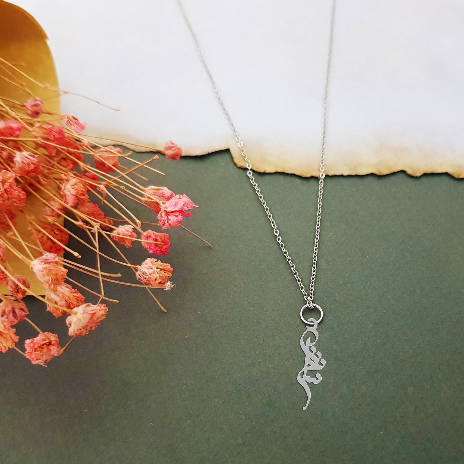 گردنبند نقره زنانه ترمه ۱ مدل شادی کد ma 1151 -  - 2