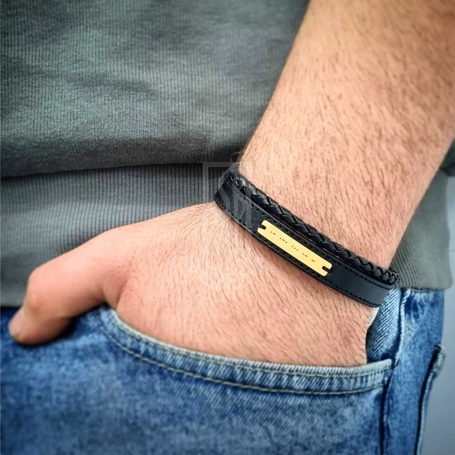 دستبند طلا 18 عیار مردانه لیردا مدل اسم آرسام 6777