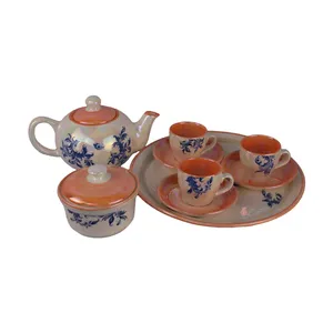 سرویس چای خوری 11 پارچه مدل لعاب لاستر کد Orn01