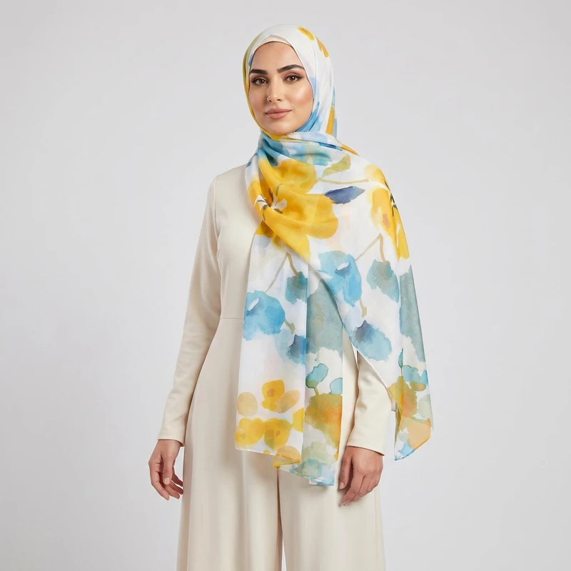 شال زنانه مدل نخی تابستونه خنک طرح فانتزی جدید کد ana-2285