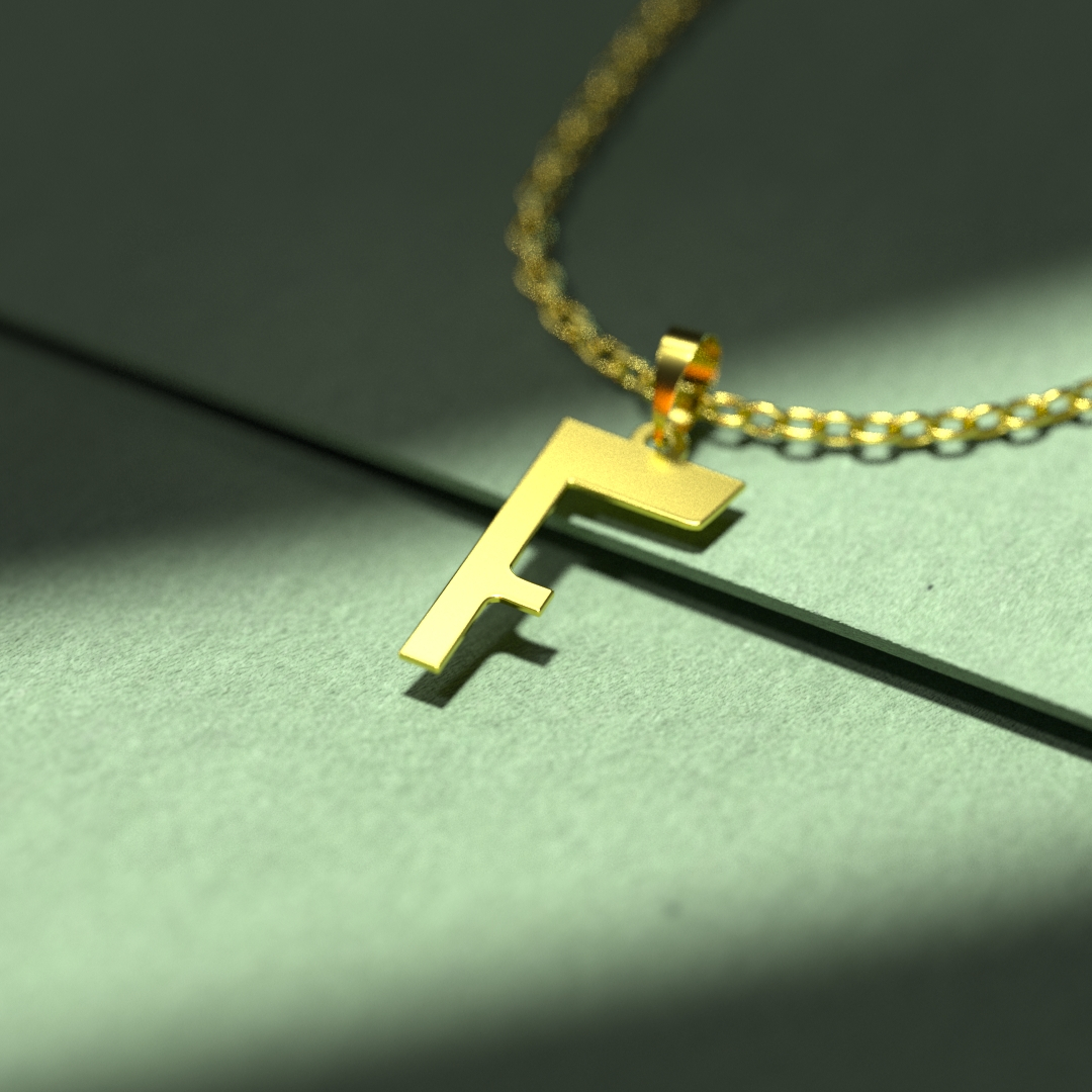 گردنبند طلا 18 عیار زنانه مدوپد مدل حرف F کد H3-1-1266