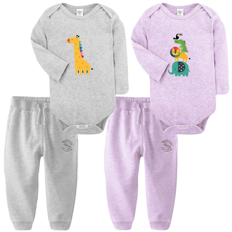 ست بادی آستین بلند و شلوار راحتی نوزادی نیل کوک مدل CS YAS مجموعه 2 عددی