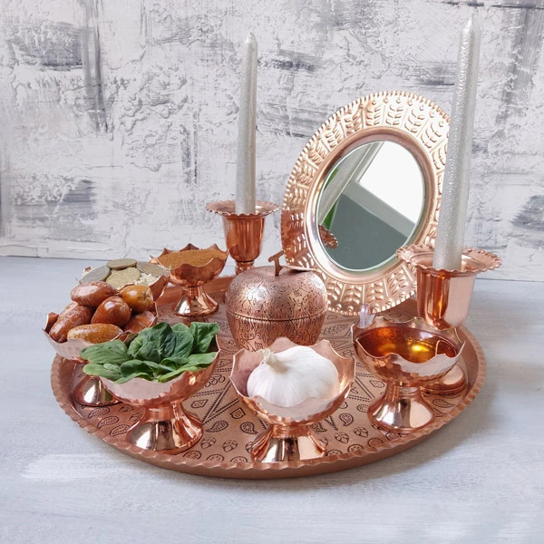 عکس شماره 5 : ست هفت سین مسی سنتی کد zh223.32 نه تکه