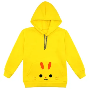 هودی دخترانه مدل خرگوش F06 رنگ زرد