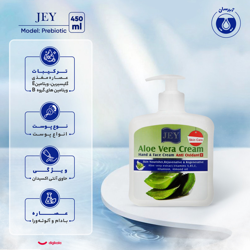 کرم جوانساز دست و صورت جی مدل Anti Oxidant مناسب برای انواع پوست حجم 450 میلی لیتر مجموعه 2 عددی