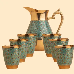 ست 7 پارچه پارچ و لیوان برنجی مدل انگوری 1