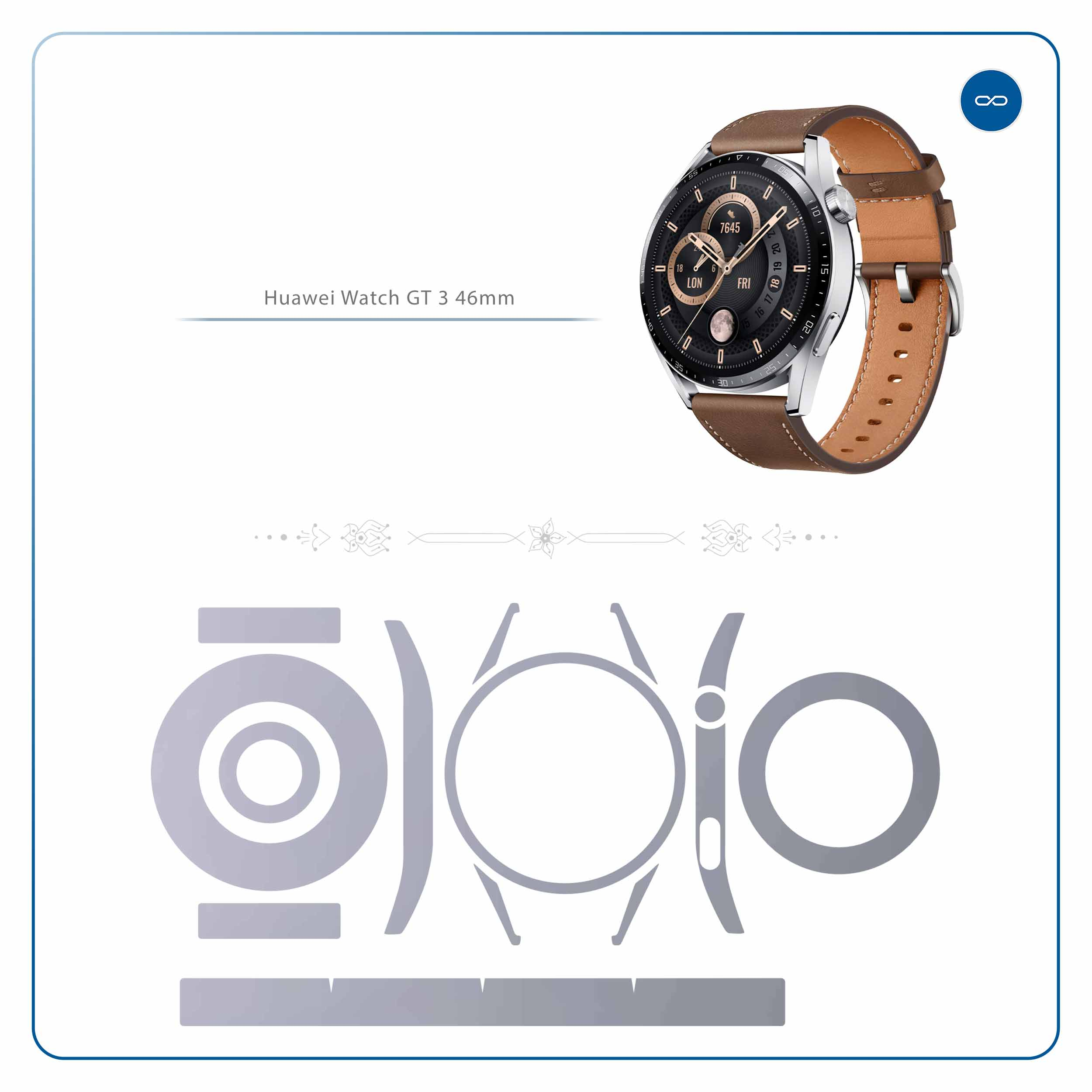 برچسب ماهوت طرح Matte-Silver مناسب برای ساعت هوشمند هوآوی Watch GT 3 46mm