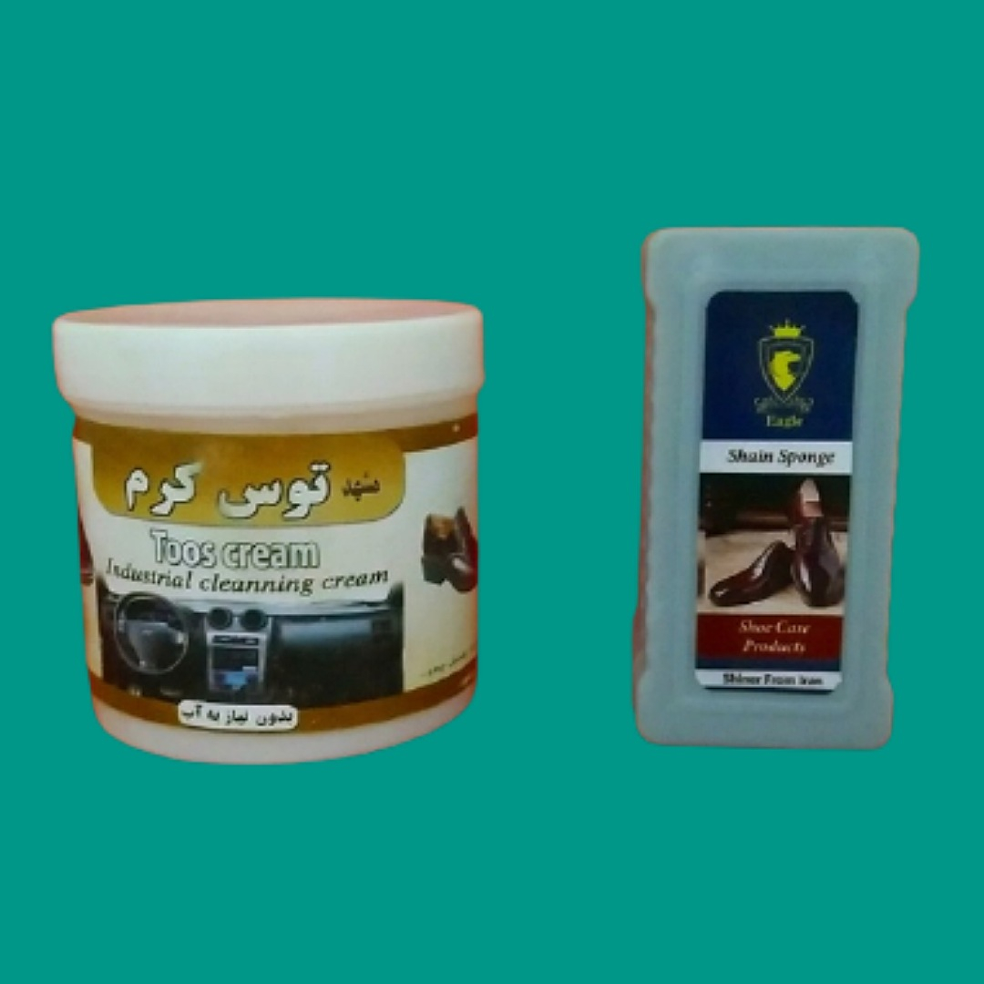 واکس براق کننده کفش توس مدل TOSZAR-OGH به همراه اسفنج