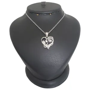 گردنبند نقره زنانه ترمه ۱ مدل مادر و بچه کد smed 1016