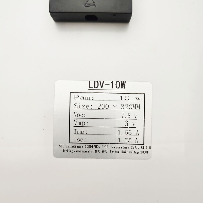 پنل خورشیدی مدل LDV-10W ظرفیت 10 وات 6 ولت