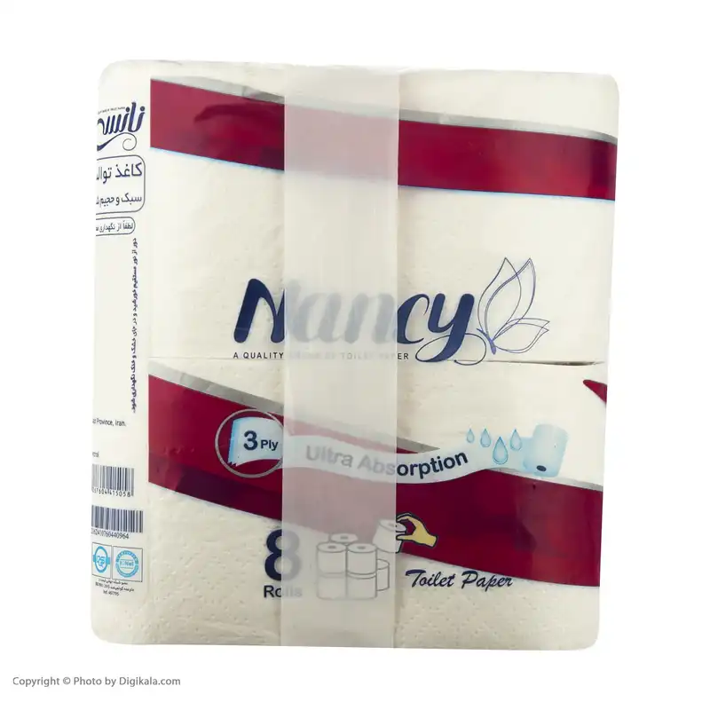 دستمال توالت نانسی بسته 8 عددی