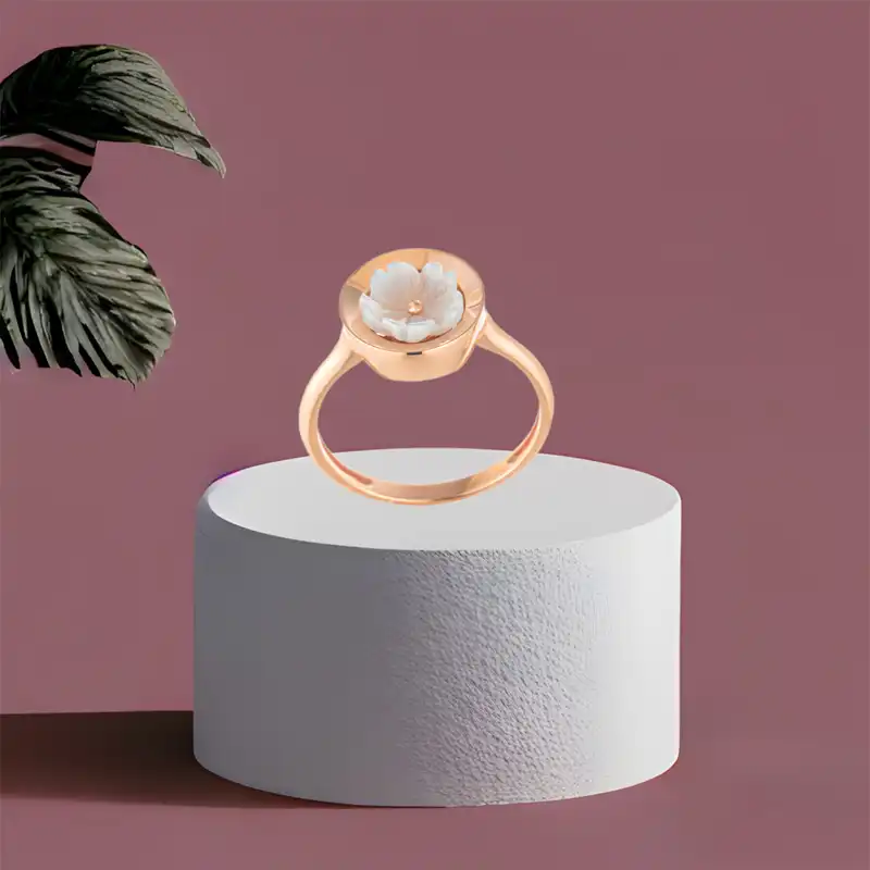 انگشتر طلا 18 عیار زنانه مدل DRC22-27d صدفی