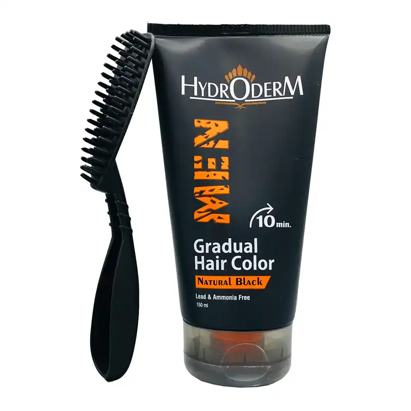 کرم رنگ مو تدریجی هیدرودرم مدل Gradual حجم 150 میلی لیتر رنگ مشکی