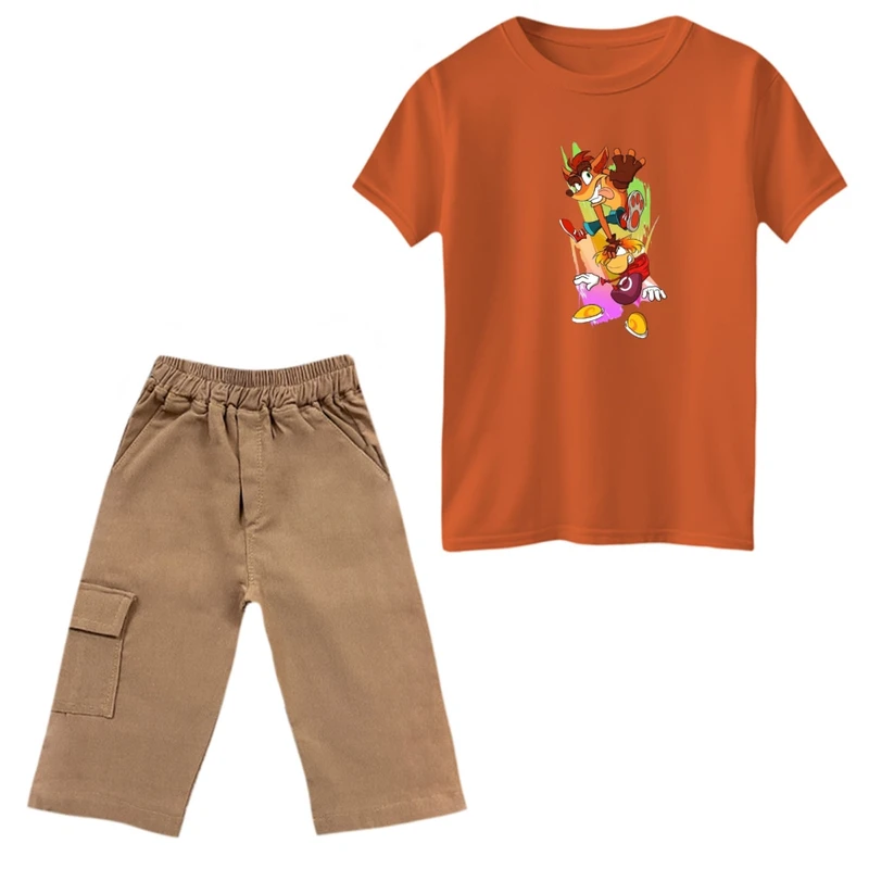 ست تی‌شرت و شلوارک پسرانه مدل کراش کد 5