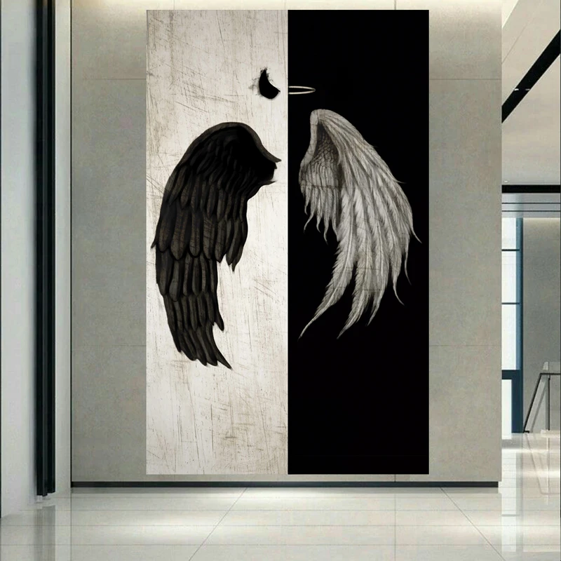 پوستر مدل بک لایت طرح بال ها devil and angel کد AR2760