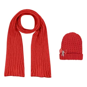 ست کلاه و شال گردن بافتنی دخترانه مدل 02