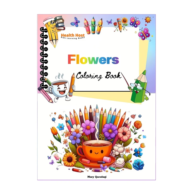 کتاب رنگ‌آمیزی Flowers Coloring Book اثر مریم قره‌داغی انتشارات میزبان سلامتی