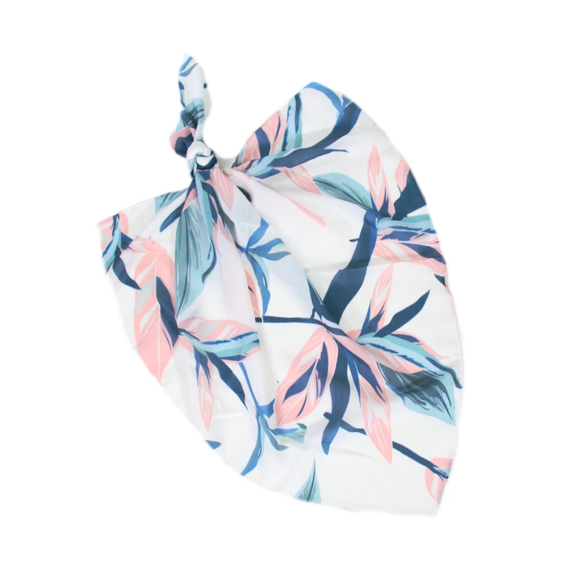 دستمال سر و گردن زنانه مدل مینی نخی طرح برگ بامبو کد 2595