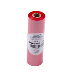 ریبون پرینتر لیبل زن مدل AWR458 Premium wax 110mm x 74m