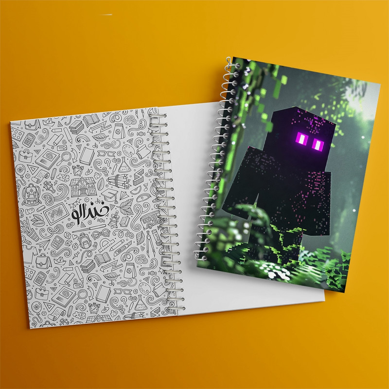 دفتر مشق 100 برگ خندالو طرح ماینکرافت (Minecraft) کد F2430