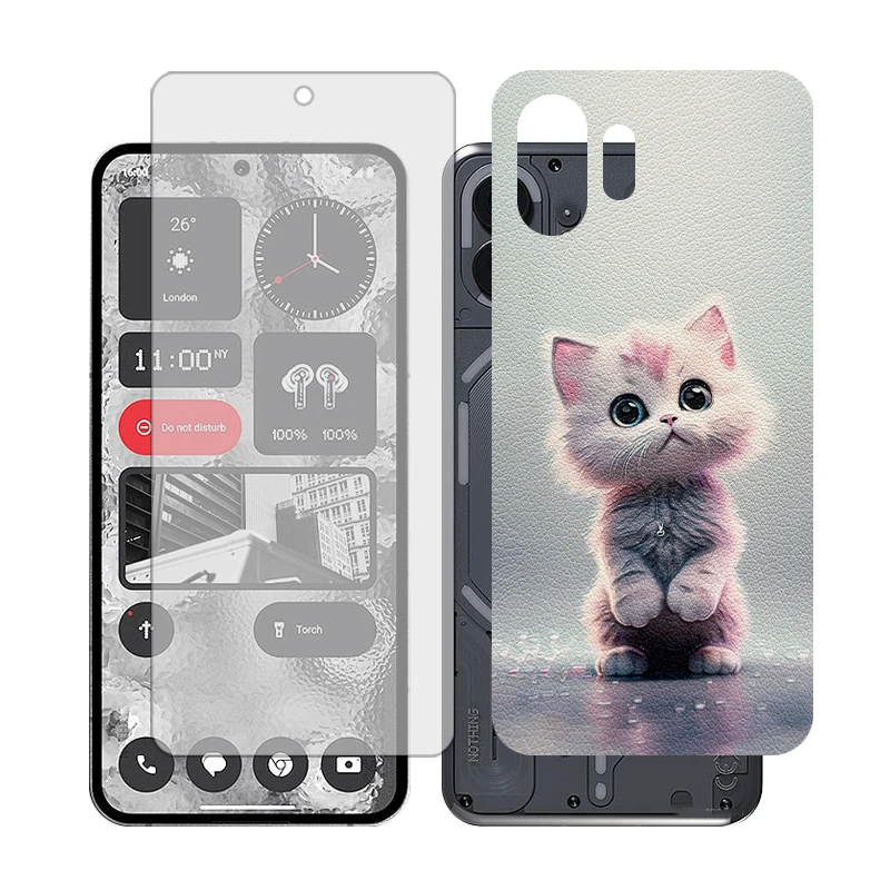 محافظ صفحه نمایش شفاف گلس مدل Together مناسب برای گوشی موبایل ناتینگ 2 Phone به همراه برچسب پوششی پشت گوشی