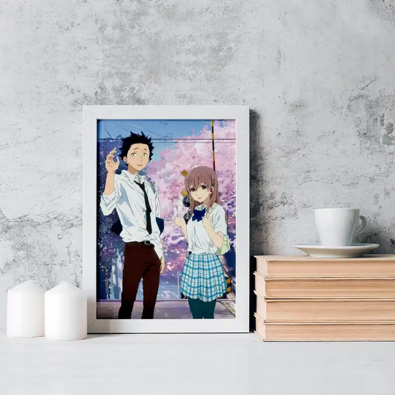 تابلو خندالو مدل شوکو نیشیمیا و شویا ایشیدا انیمه سایلنت ویس کد 15804