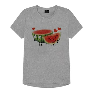 تی شرت دخترانه مدل یلدا کد J74 رنگ طوسی