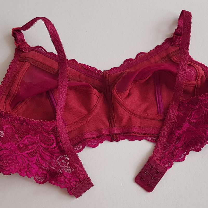 سوتین زنانه ماییلدا مدل بدون فنر کد 5036 رنگ زرشکی