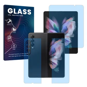 Glass Eye Care model anti-blue screen protector suitable for Samsung Galaxy Z Fold 3 mobile phone along with back protector