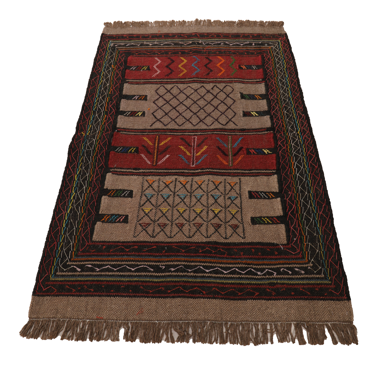 گلیم دستبافت مدل سفره کردی کد 4010957