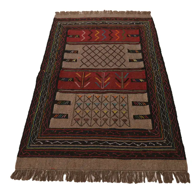 گلیم دستبافت مدل سفره کردی کد 4010957