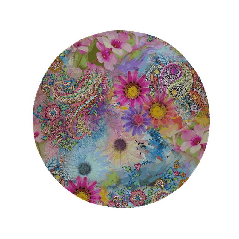 پادری مدل دایره طرح گل کد 5699 سایز 90 × 90 سانتی متر