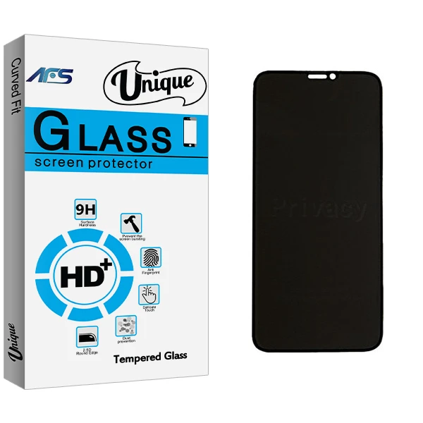 محافظ صفحه نمایش حریم شخصی ای اف اس مدل Unique Glass مناسب برای گوشی موبایل اپل iPhone 11 Pro