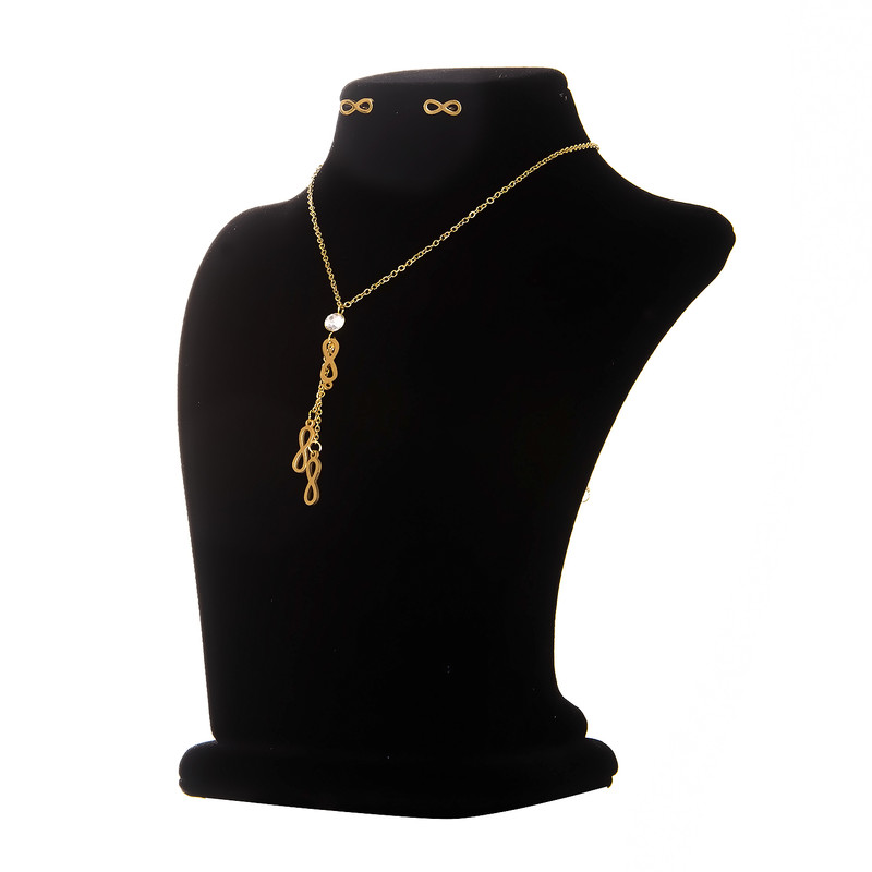 نیم ست زنانه طرح بی نهایت تک نگین کد RKH_713