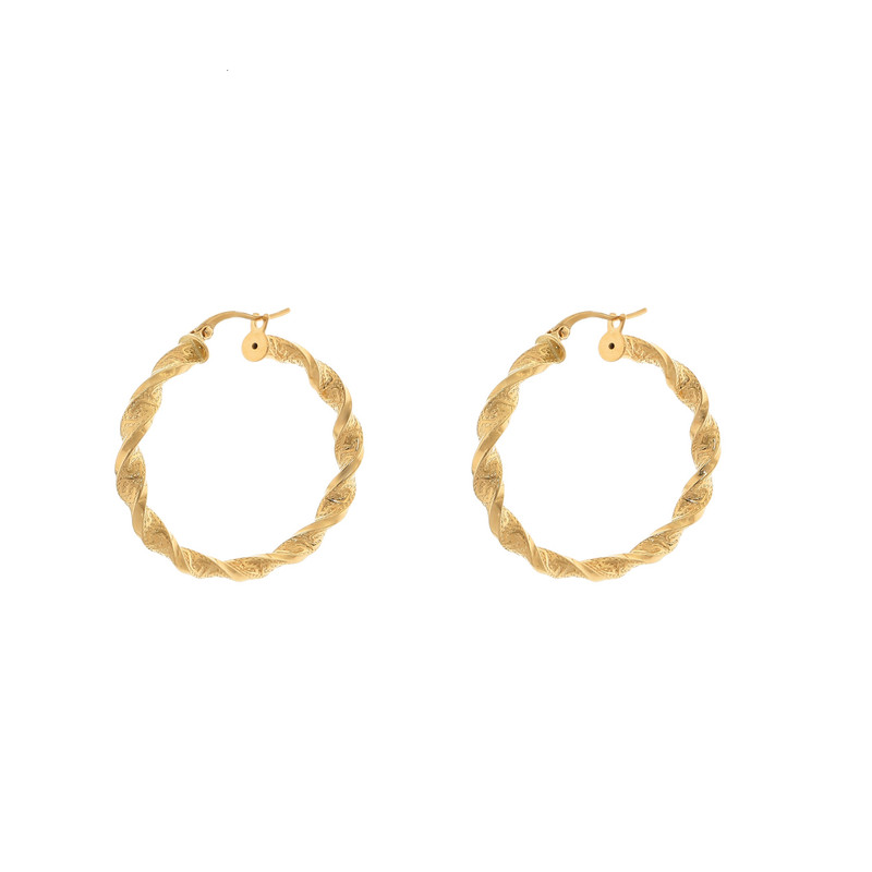 گوشواره حلقه ای طلا 18 عیار زنانه هور گالری مدل پیچ - 3
