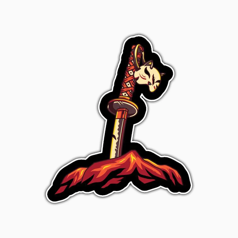 استیکر لپ تاپ و موبایل بووم طرح شمشیر Katana کد PS121