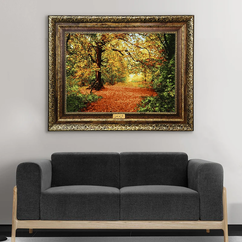 تابلو فرش ماشینی نقش نگار رضوی طرح منظره کد 569H