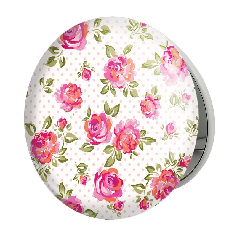 آینه جیبی خندالو طرح گل گلی مدل تاشو کد 2212 