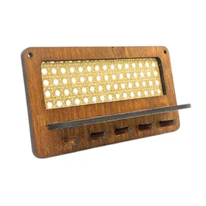 جاکلیدی دیواری چوبی طرح حصیری  مدل 444