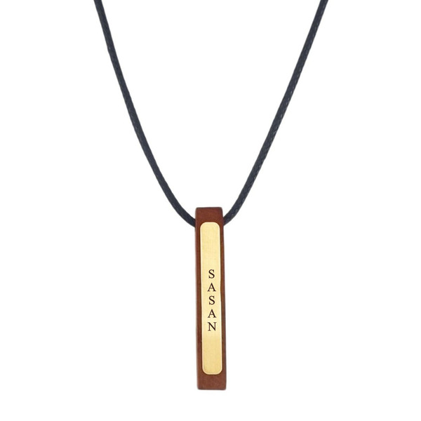 گردنبند طلا 18 عیار مردانه لیردا مدل اسم ساسان 6644