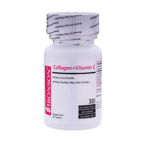 قرص کلاژن پلاس ویتامین ث برونسون بسته 30 عددی
