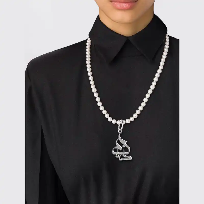 گردنبند نقره زنانه لیردا مدل اسم دلنیا morv sss delnia66